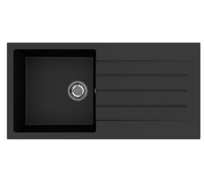 GRANMASTER FORTEA 100 INSET BLACK MASTERDURO SINGLE BOWL SINGLE DRAINER SINK, GRA0140 GRANMASTER FORTEA 100 INSET BLACK MASTERDURO SINGLE BOWL SINGLE DRAINER SINK, GRA0140